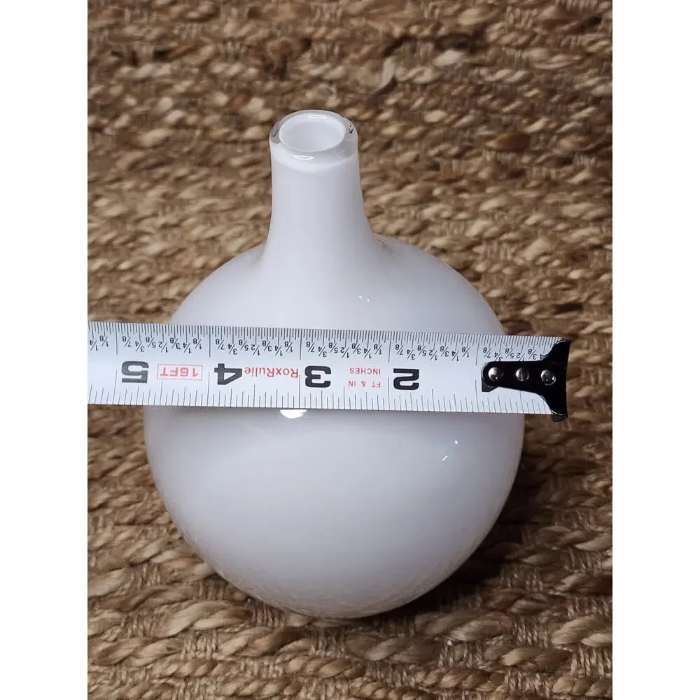 IKEA Glass Salong Vase by Johanna Jellinek Retired White Hand Blown